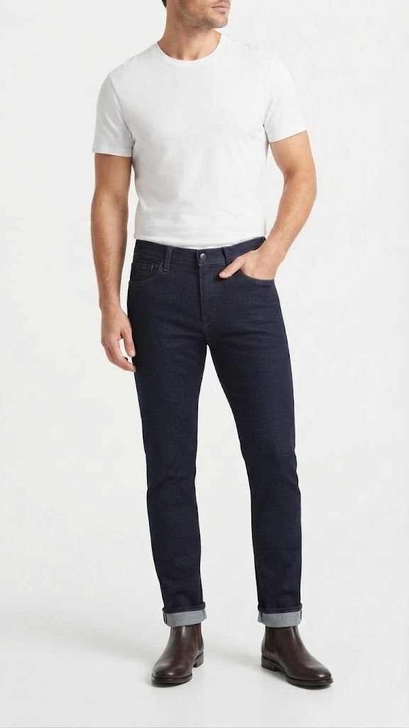 Jeans Denim Azul Oscuro Seleceted Hombre 3918