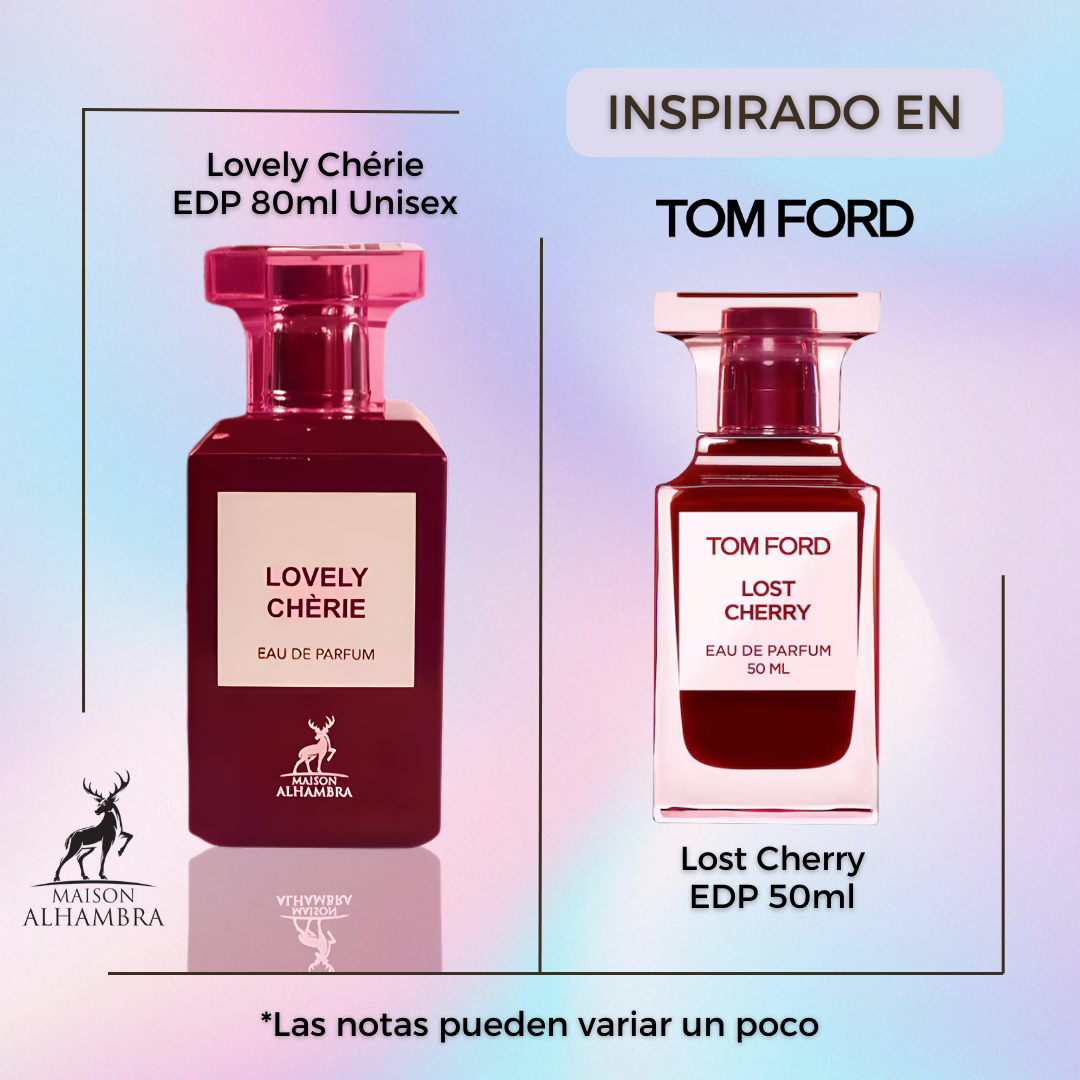 Lovely Cherie Maison Alhambra Edp 80ML Unisex- Inspirado en Lost Cherry Tom Ford