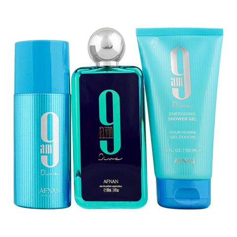 Estuche Afnan 9 Am Dive Edp 100Ml +Deo 150Ml +S/G 150 Ml Unisex-Inspirado en Bleu de Chanel Eau de Parfum Chanel