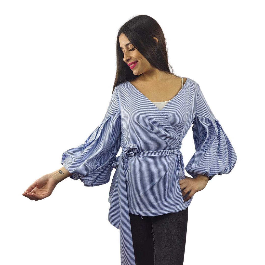 Blusa Vero Moda Azul Claro Style STALK 3/4 SHIRT(VMC-SL)