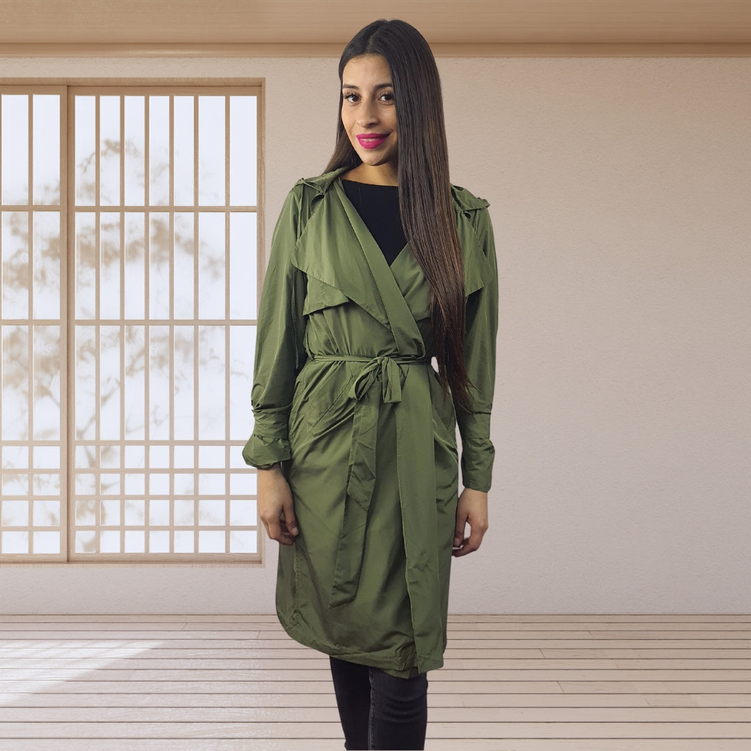 Blazer Largo Vero Moda Verde Style FLOURA L/S COAT(LL)