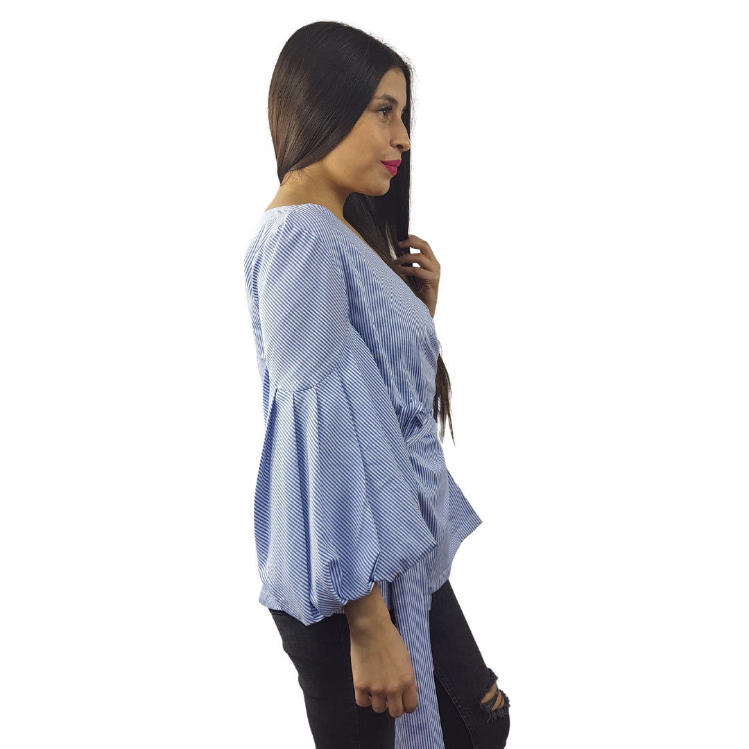 Blusa Vero Moda Azul Claro Style STALK 3/4 SHIRT(VMC-SL)
