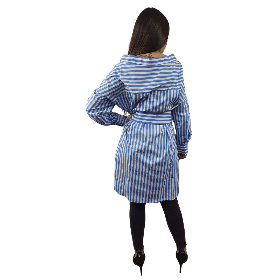 Vestido Vero Moda Azul Claro Style RITA L/S SHIRT DRESS(SL)