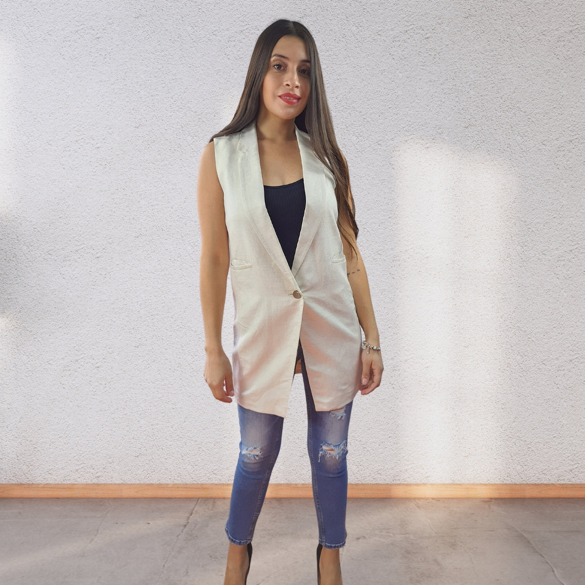 Tapado Vero Moda Beige Style KAREN WAISTCOAT(VMC-NE-EC-2)