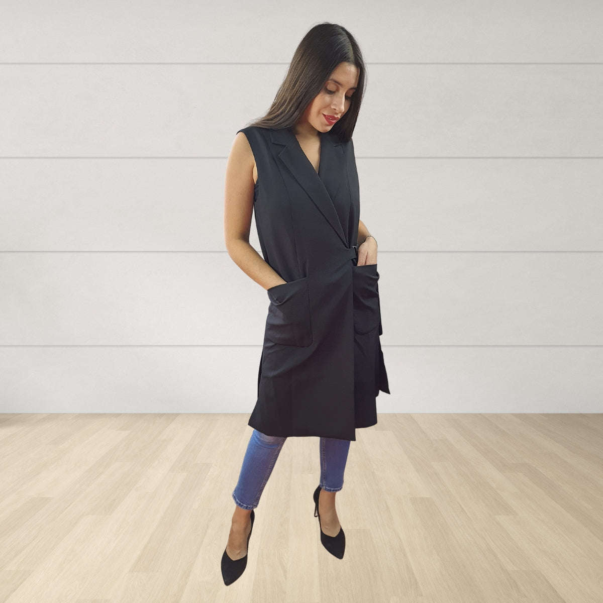 Tapado Vero Moda Negro Style PATCH WAISTCOAT(VMC-MP)