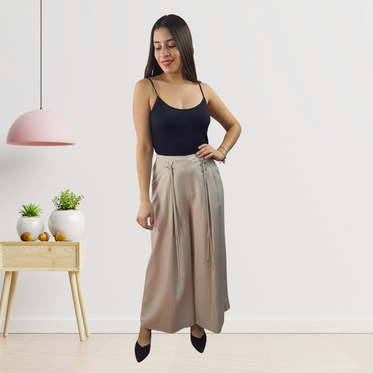 Pantalon Vero Moda Beige Style BERTHA SOFT 9/10 WIDE PANTS(NR)