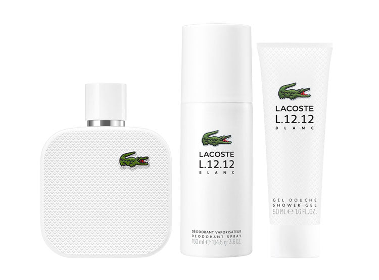 Estuche Lacoste Blanc L.12.12 Edt 100ML+50ML S/G + 150ML Deo Hombre