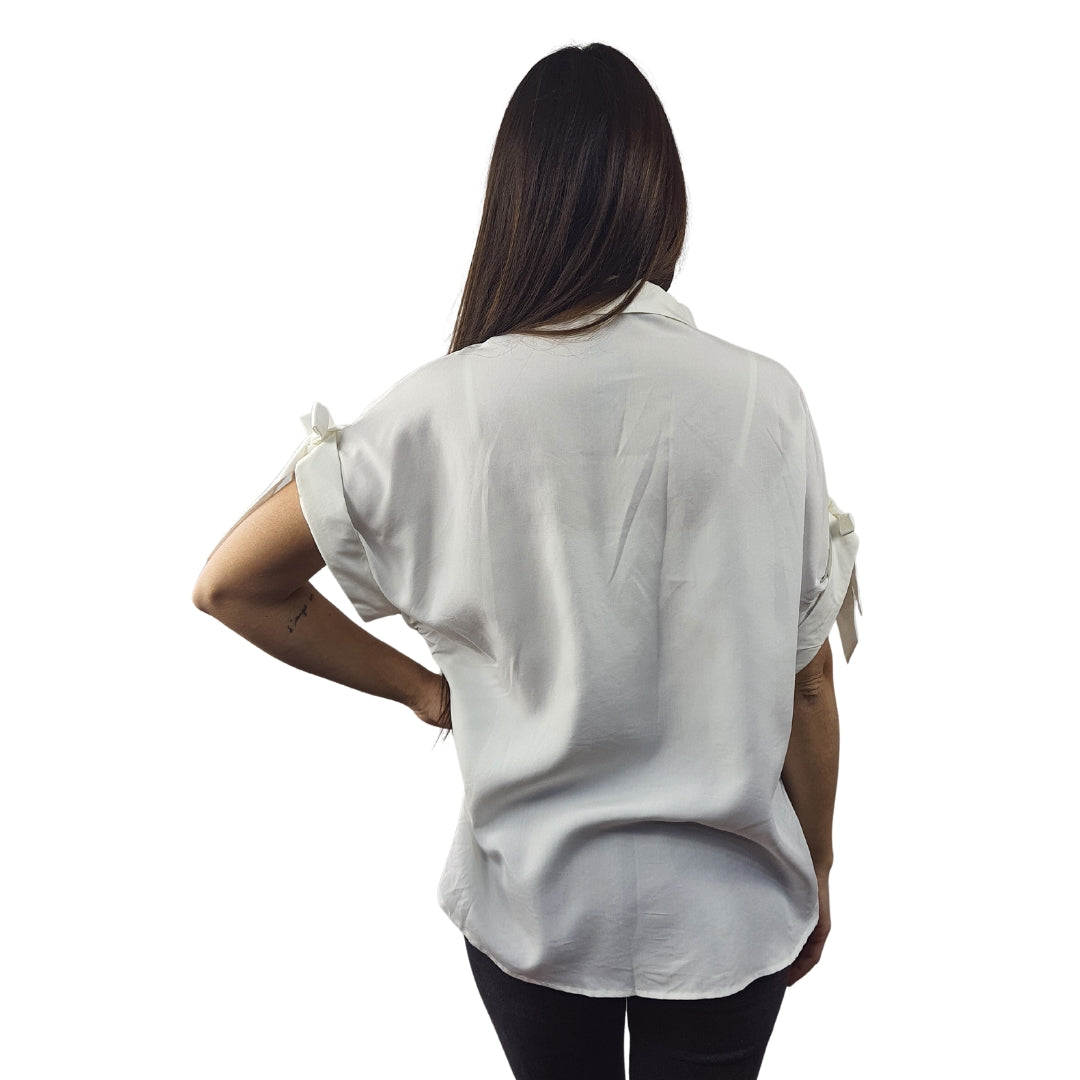 Blusa Vero Moda Blanco Style SELENA SOILD S/S SHIRT(VMC-SL)