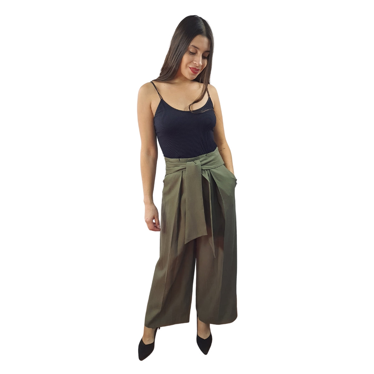 Pantalón Vero Moda Verde Style NARCISSUS 9/10 WIDE PANTS(NN)