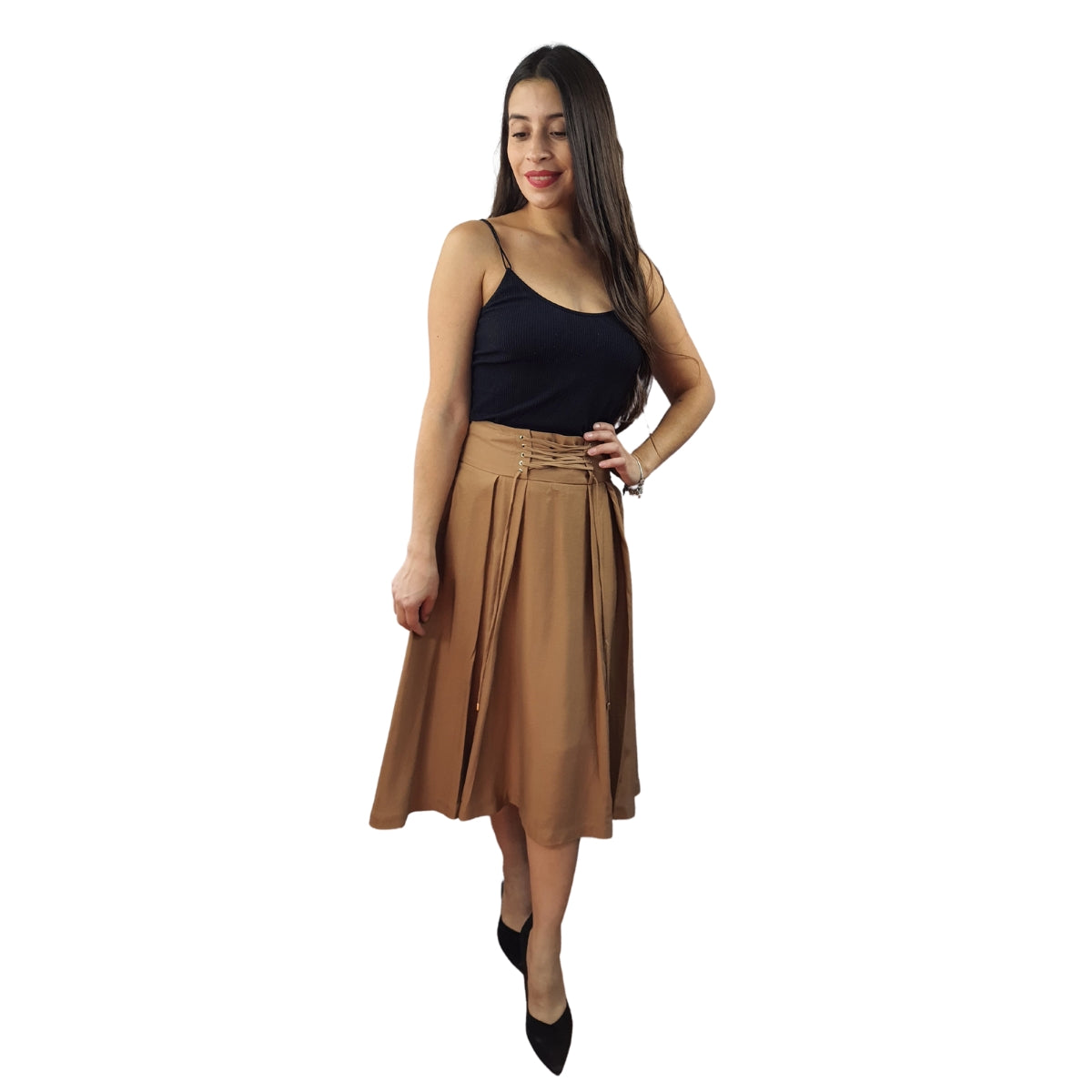 Falda Vero Moda Marron Style ARIA SOFT MIDI SKIRT(VMC-NC)