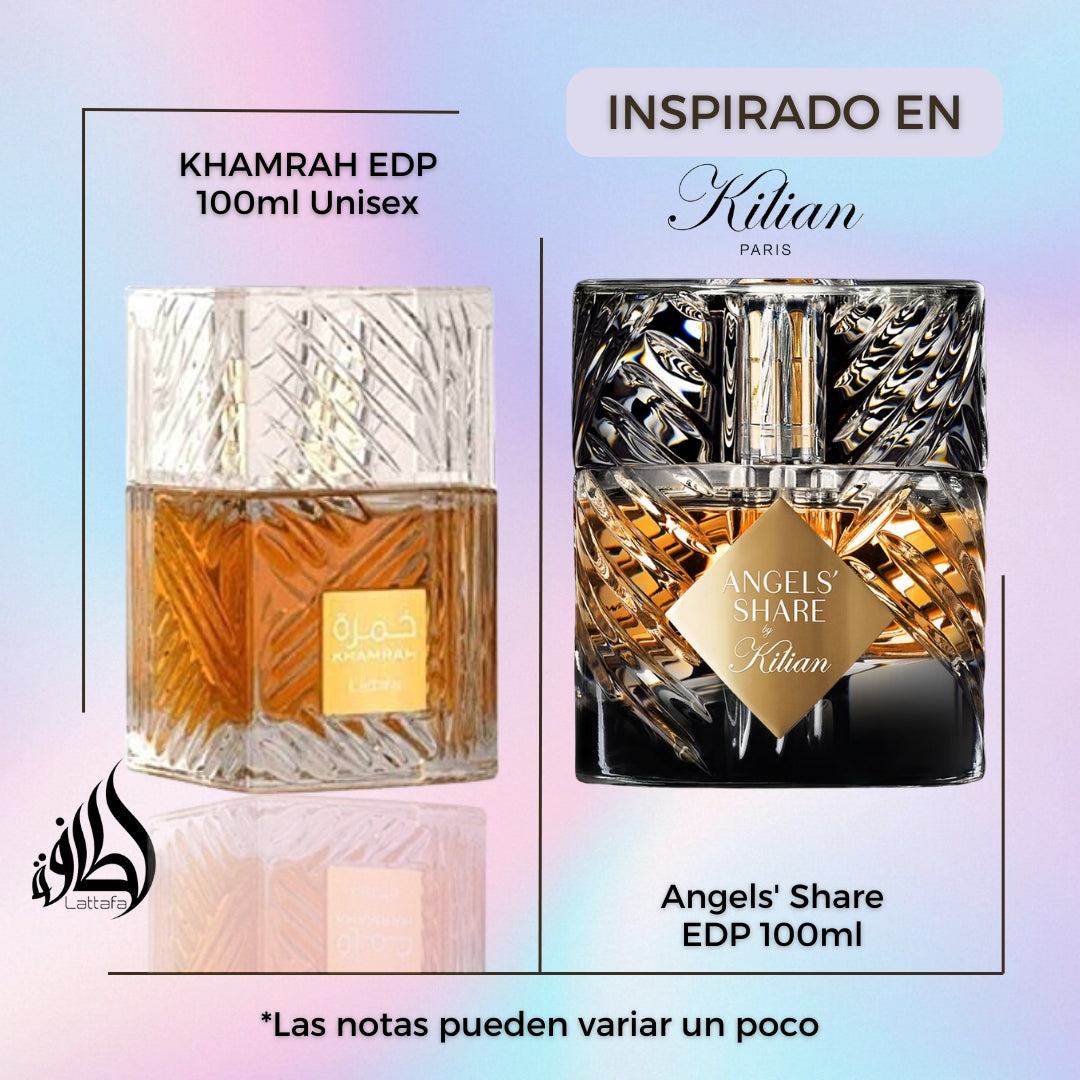 Khamrah Lattafa EDP 100ml Unisex - Inspirado en Angels Share de Kilian Paris