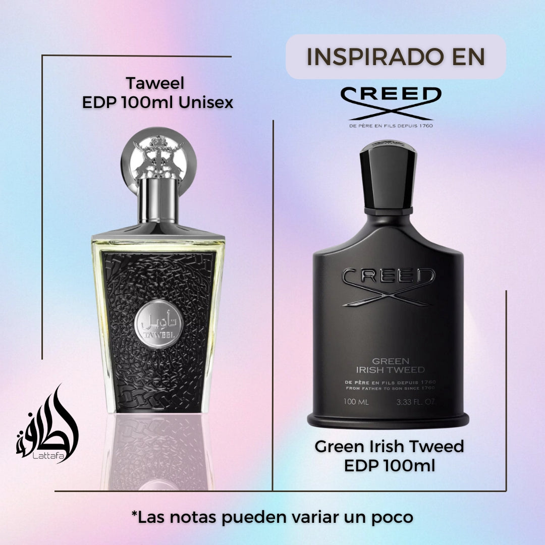 Taweel Lattafa 100Ml Edp Unisex- Inspirado en Green Irish Tweed de Creed
