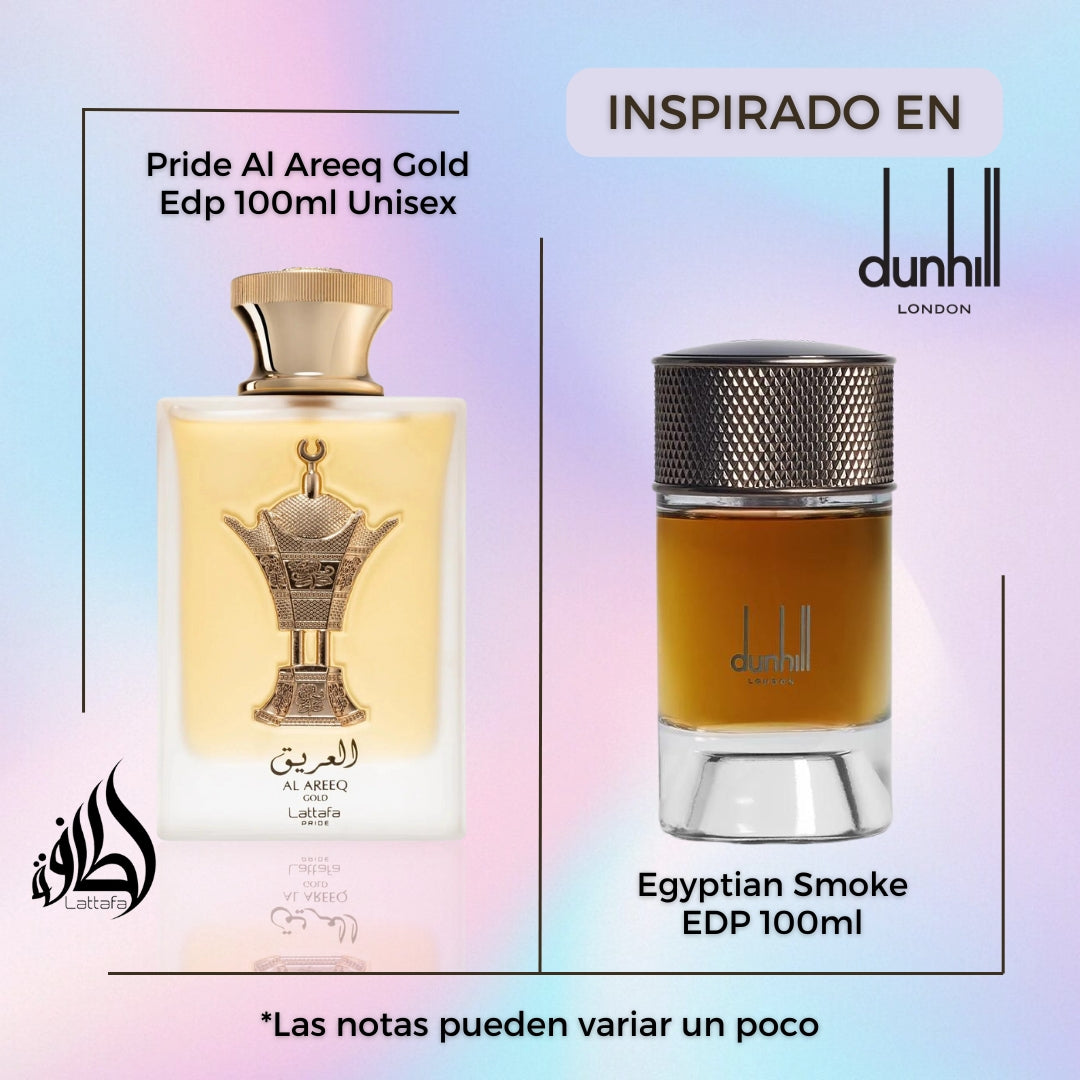 Pride Al Areeq Gold 100Ml Edp Unisex Lattafa Perfume- Inspirado en Egyptian Smoke