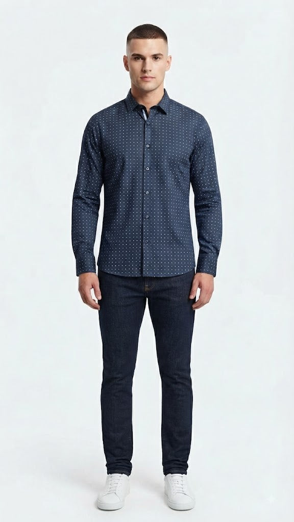 Camisa Azul profunda Selected Hombre 1445