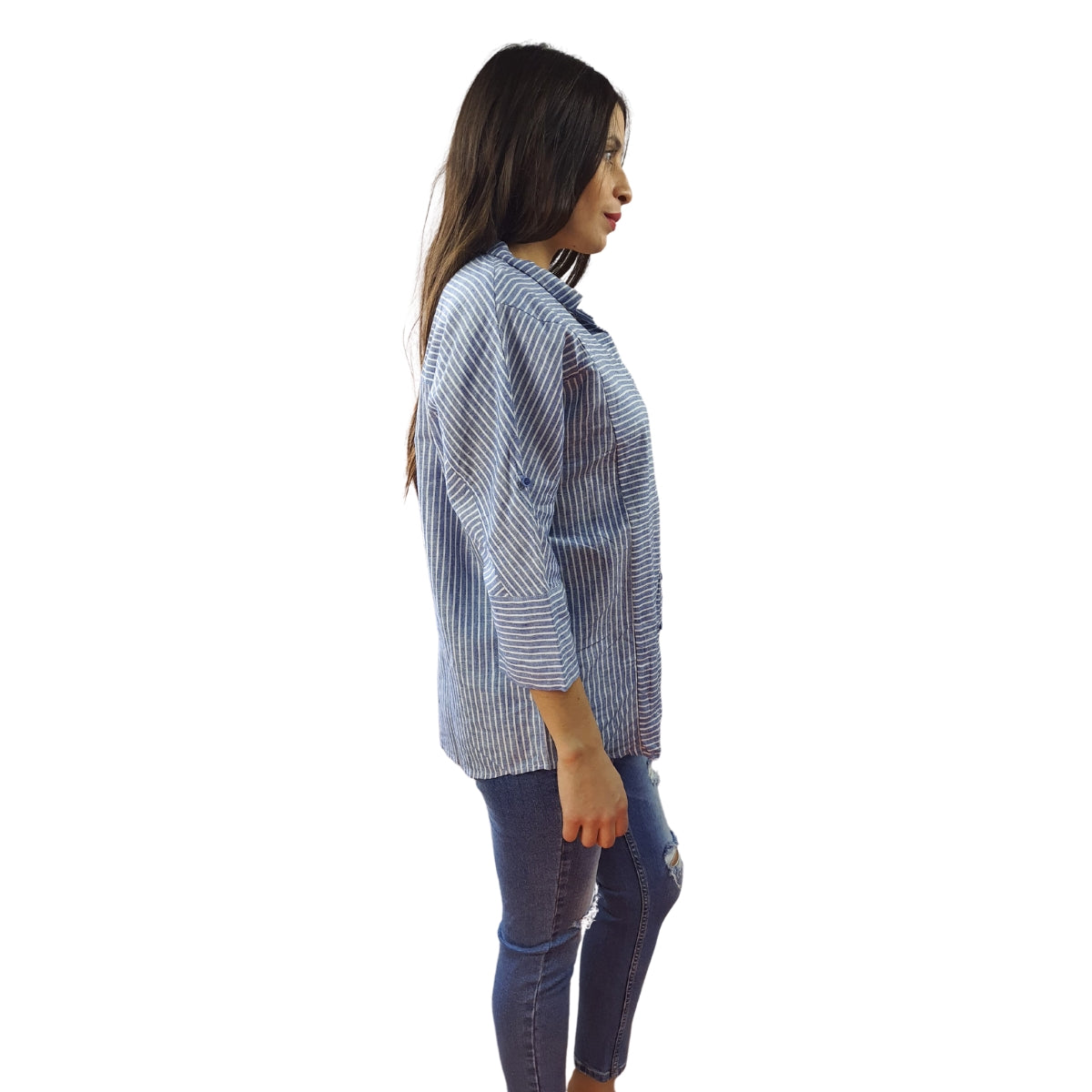Blusa Vero Moda Azul Oscuro Style YOUNG 3/4 DENIM SHIRT(TP)