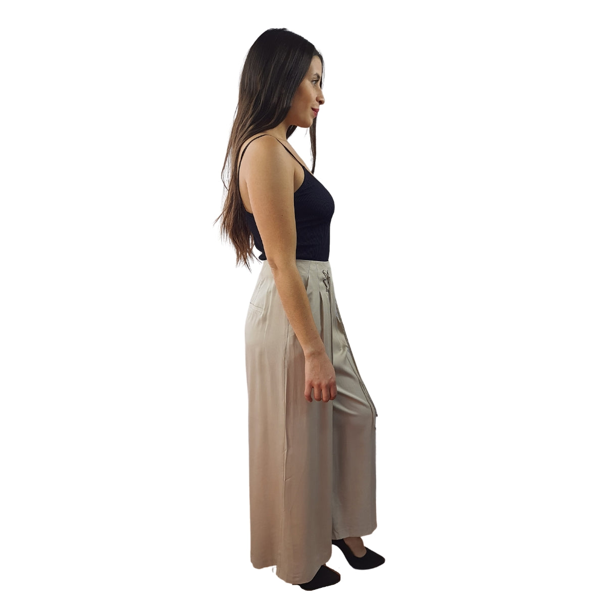 Pantalon Vero Moda Beige Style BERTHA SOFT 9/10 WIDE PANTS(NR)