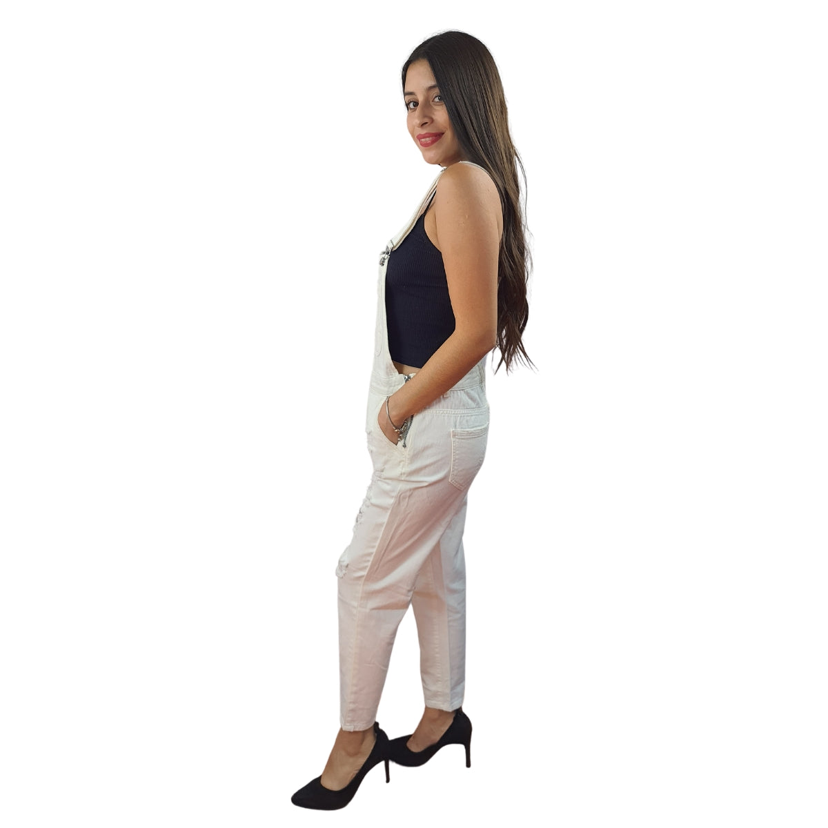 Jardinera Vero Moda Blanco Style HAITI 9/10 DENIM CATSUIT(BN-CT-3)