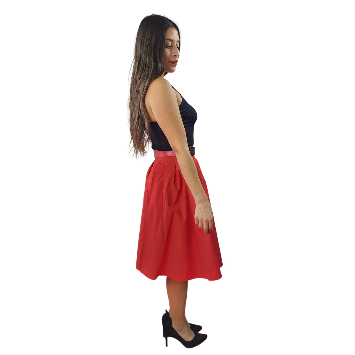 Falda Vero Moda Rojo Style MOLLY MIDI SKIRT(BN-ET-3)