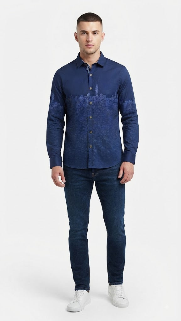 Camisa Azul Marino Selected Hombre 7355