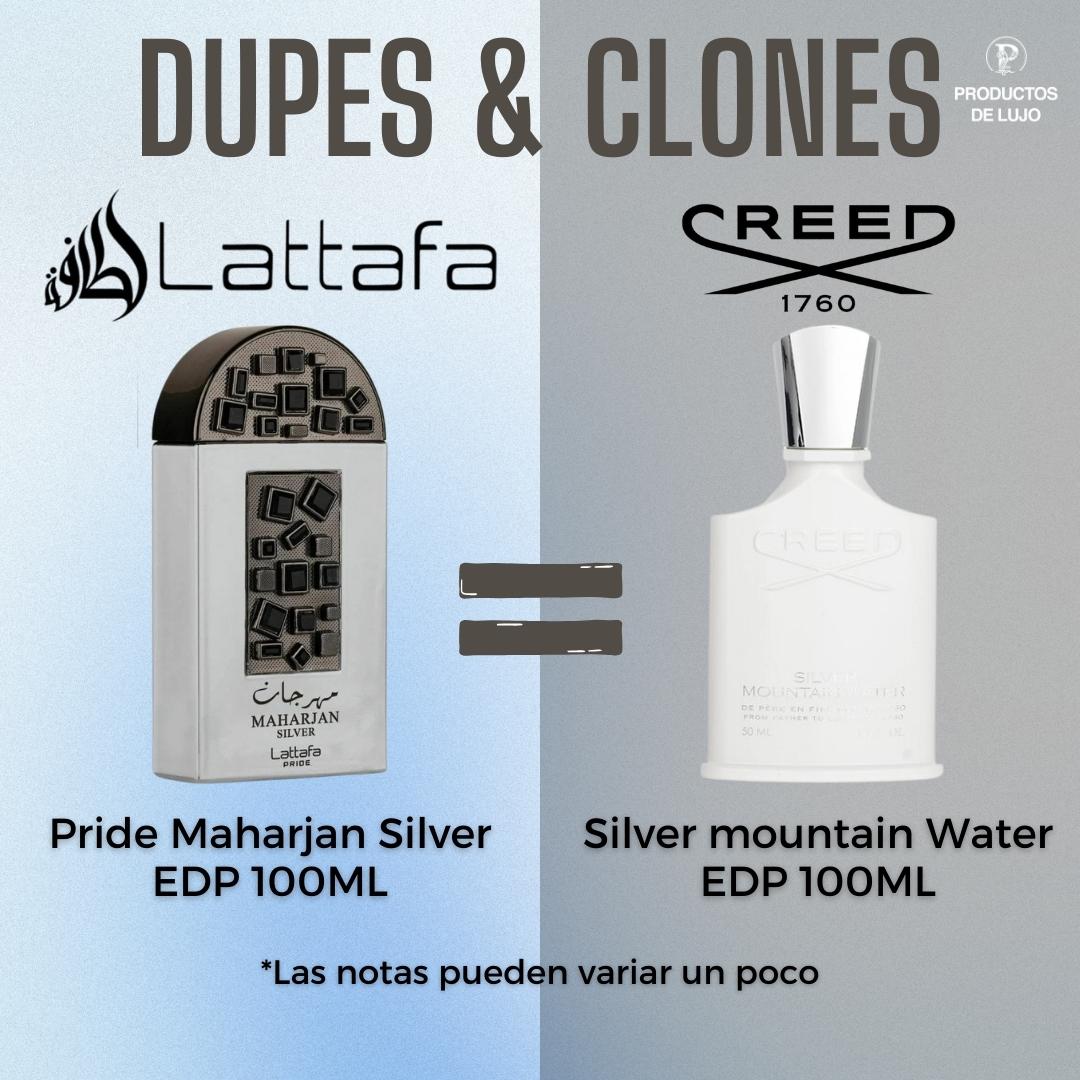 Pride Maharjan Silver 100Ml Edp Unisex Lattafa Perfume- Inspirado en Silver Mountain Water Creed