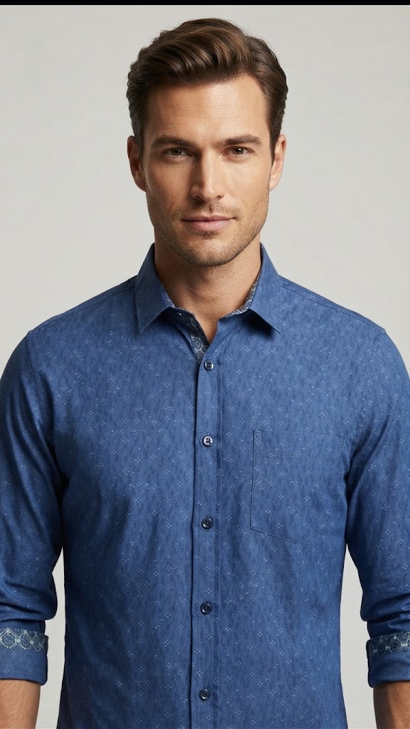 Camisa Denim Azul Oscuro Selected Hombre 8719