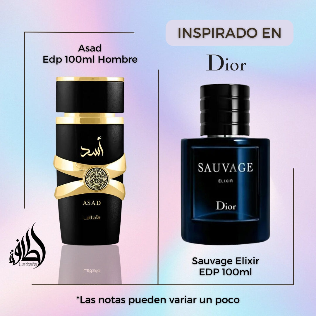 Asad Lataffa Edp 100Ml Hombre - Inspirado en Sauvage Elixir de Dior