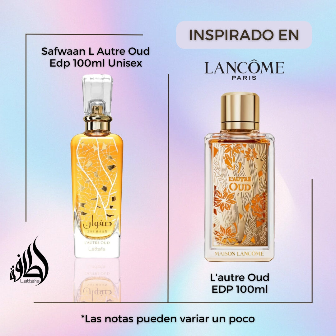 Safwaan L Autre Oud Lattafa 100Ml Edp Unisex-Inspirado en L Autre Oud Eau de Parfum Lancome