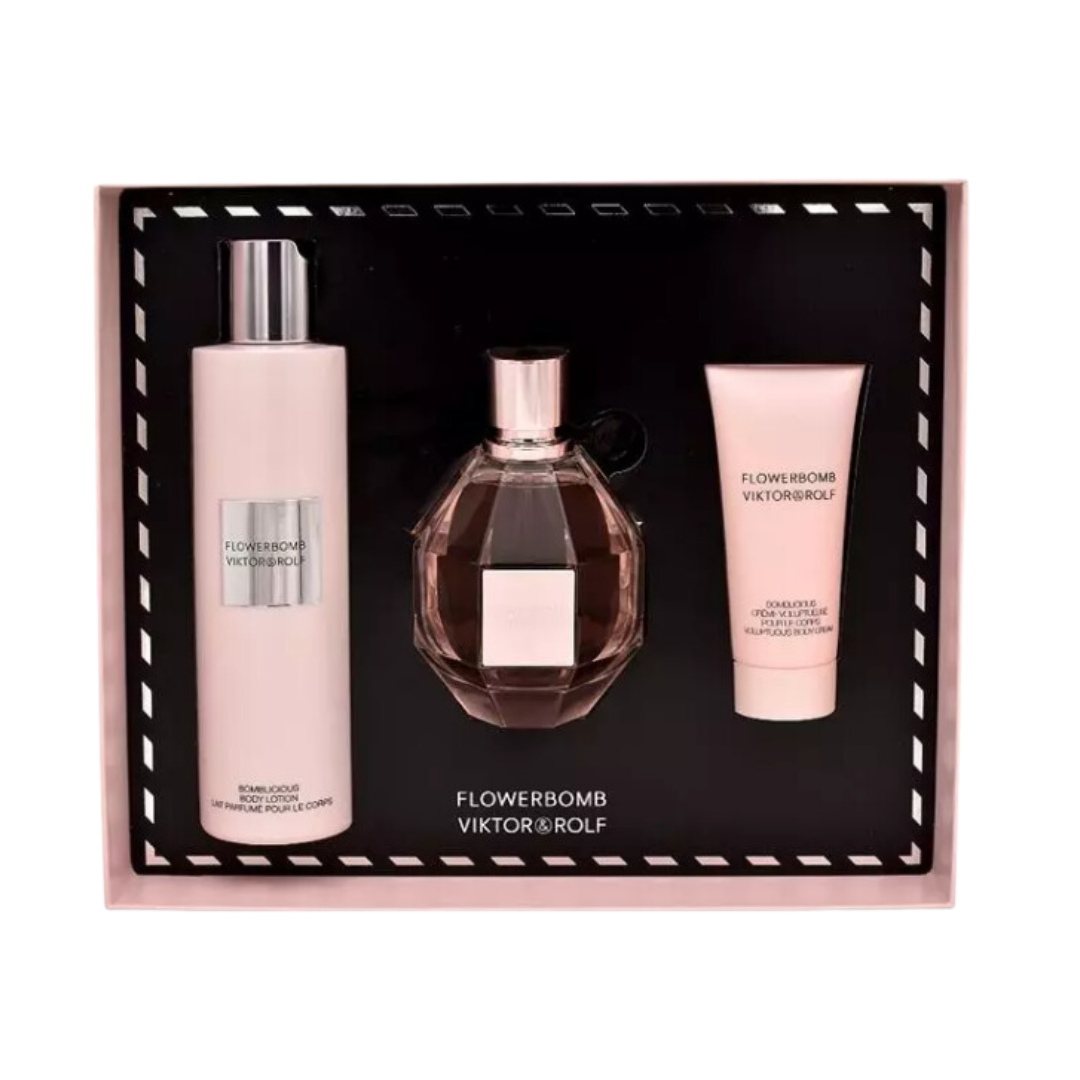 Estuche Flowerbomb Victor & Rolf Edp 100ML+200ML B/L+40ML Crema Corpo Mujer