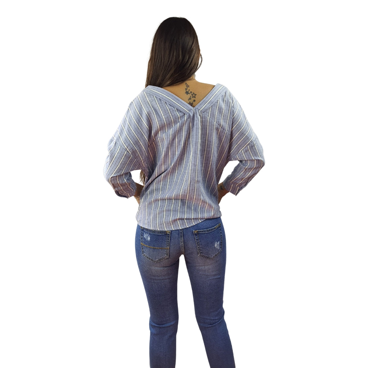 Camisa Vero Moda Azul Style MAY 3/4 SHIRT(TP)
