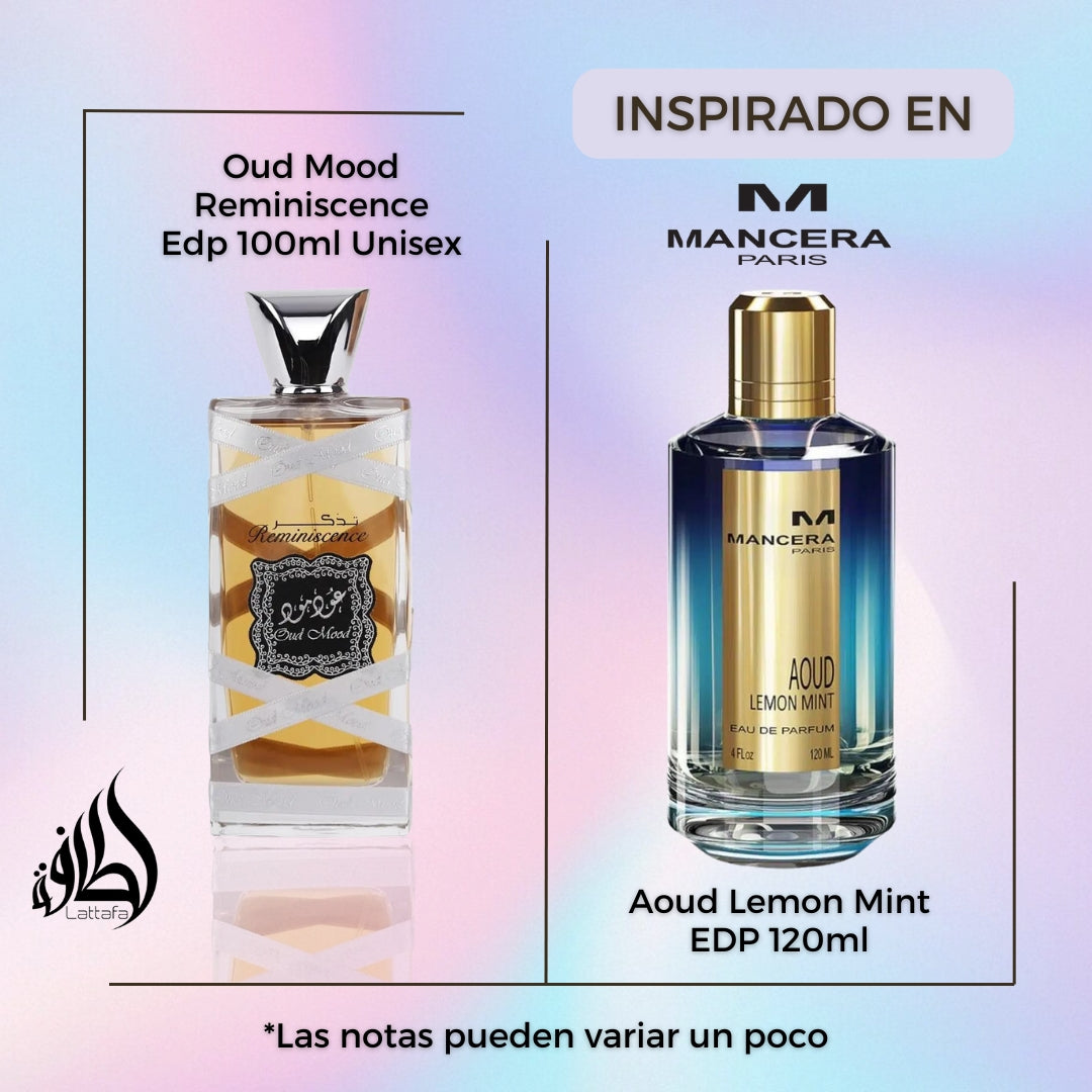 Oud Mood Reminiscence 100Ml Edp Unisex Lattafa Perfume- Inspirado en Aoud Lemon Mint