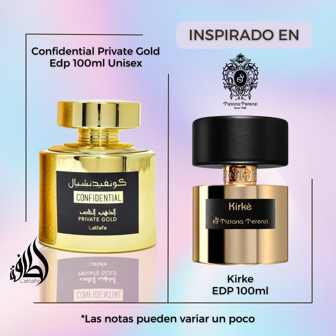 Confidential Private Gold 100Ml Edp Unisex Lattafa Perfume-Inspirado en erba pura xerjoff