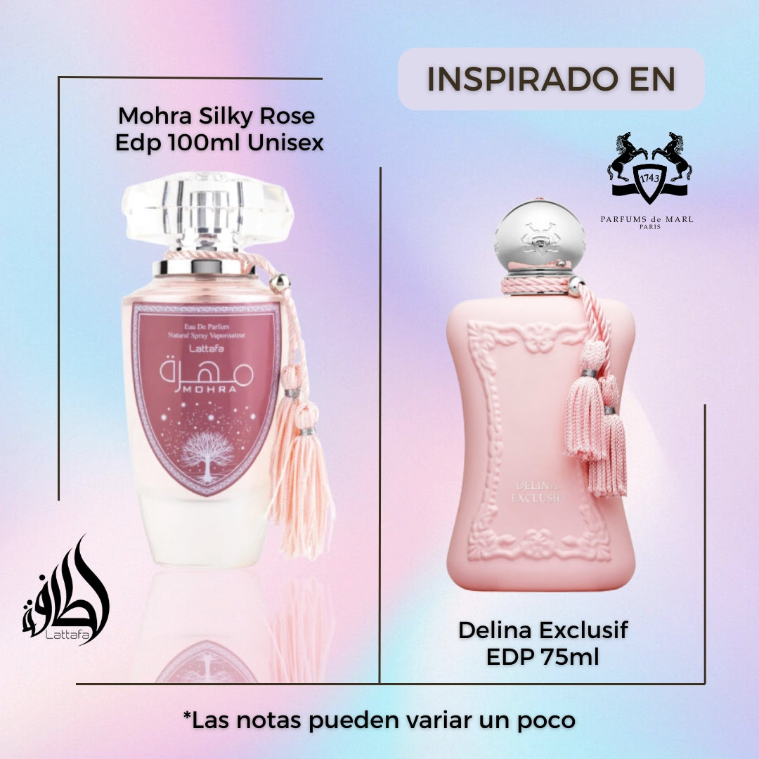 Lattafa Mohra Silky Rose EDP 100 ML- Inspirado en Delina Exclusif