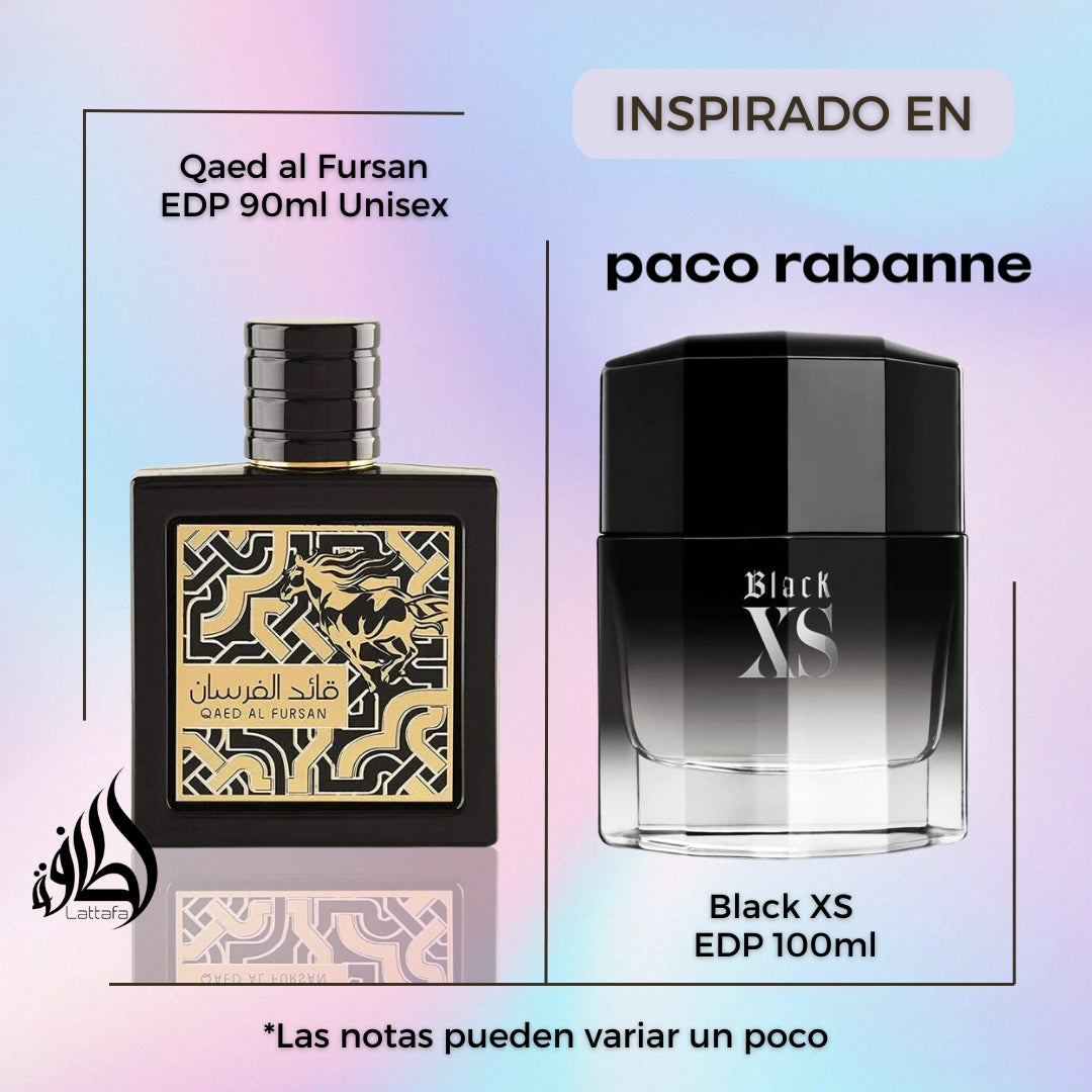 Lattafa Qaed al Fursan EDP 90 ML- Inspirado en Black XS