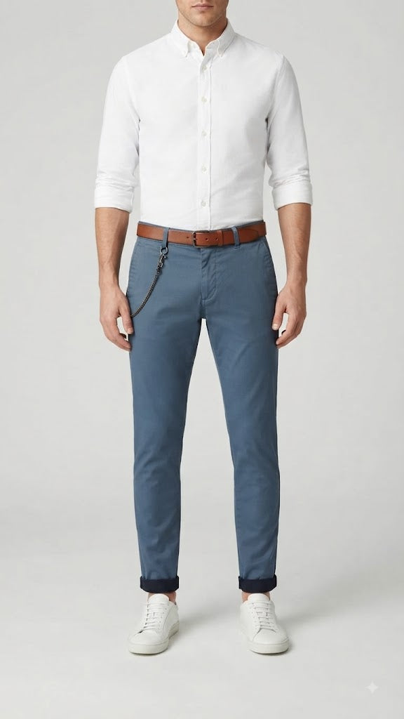 Pantalon Azul Medio Selected Hombre 3976