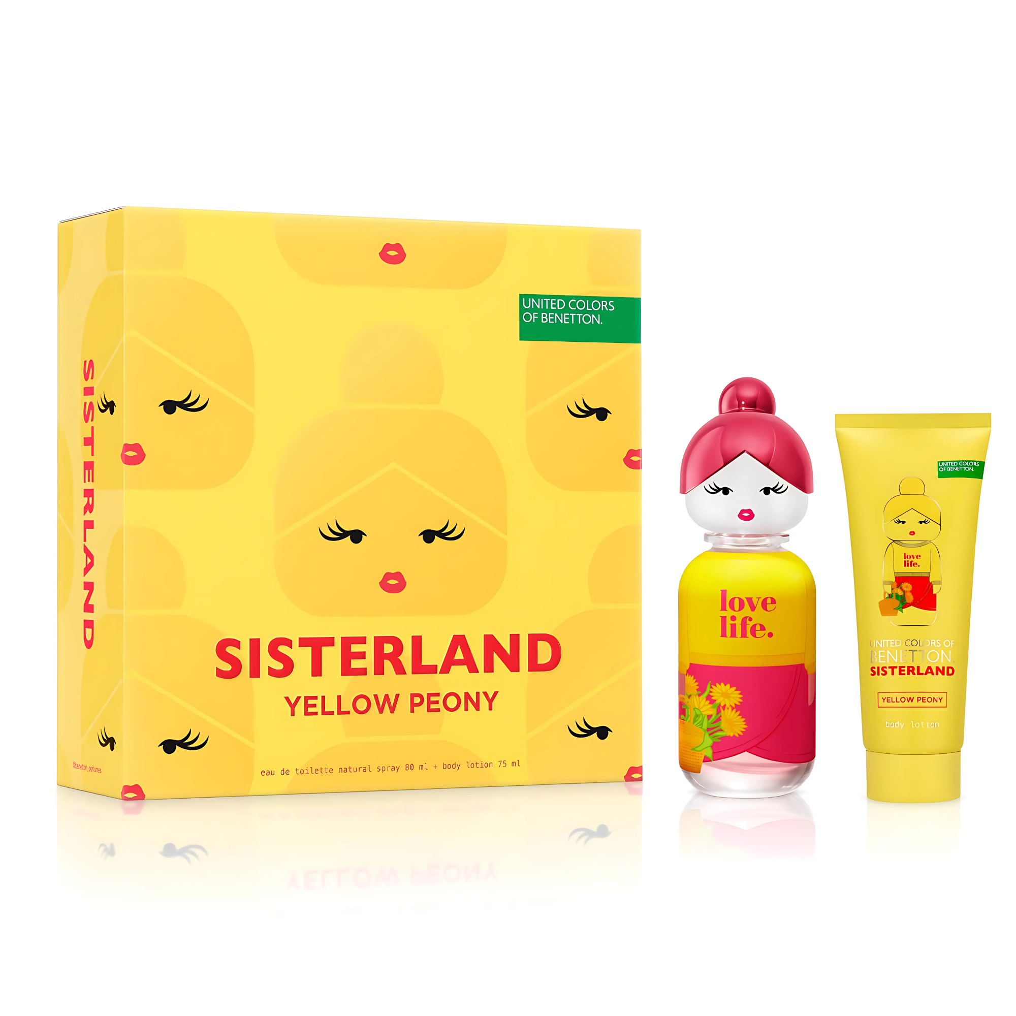 Estuche Sisterland Yellow Peony Benetton Edt 80Ml+75Ml B/L Mujer
