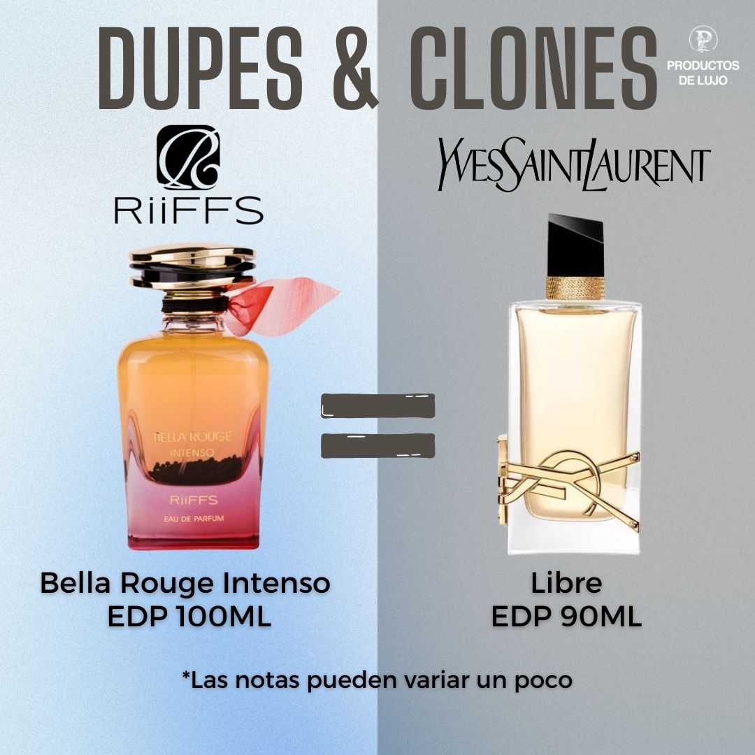 Bella Rouge Intenso Edp 100Ml Mujer Riiffs- Inspirado en Ysl Libre Intense