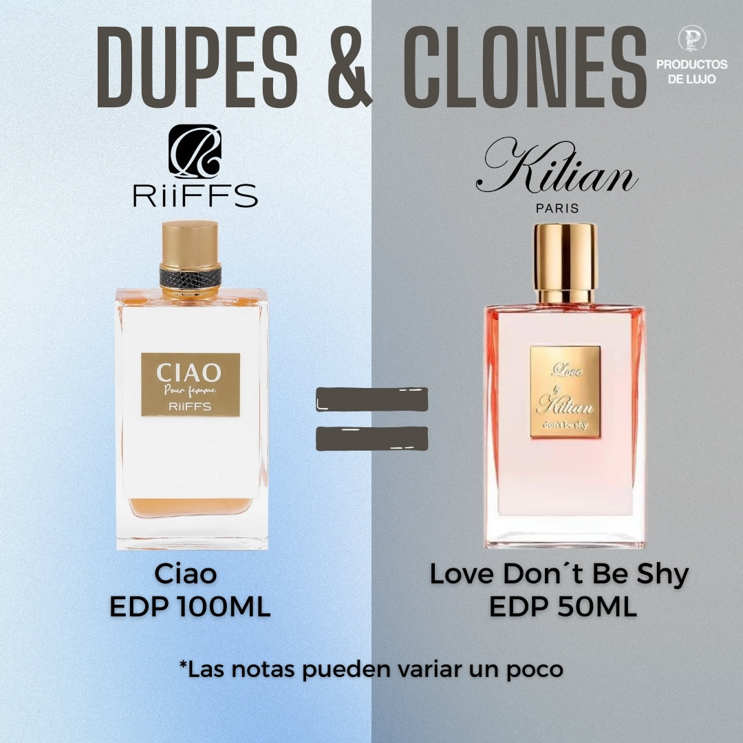 Ciao Riiffs Pour Femme 100Ml Mujer Edp - Inspirado en Love Do not Be Shy de Kilian Paris.