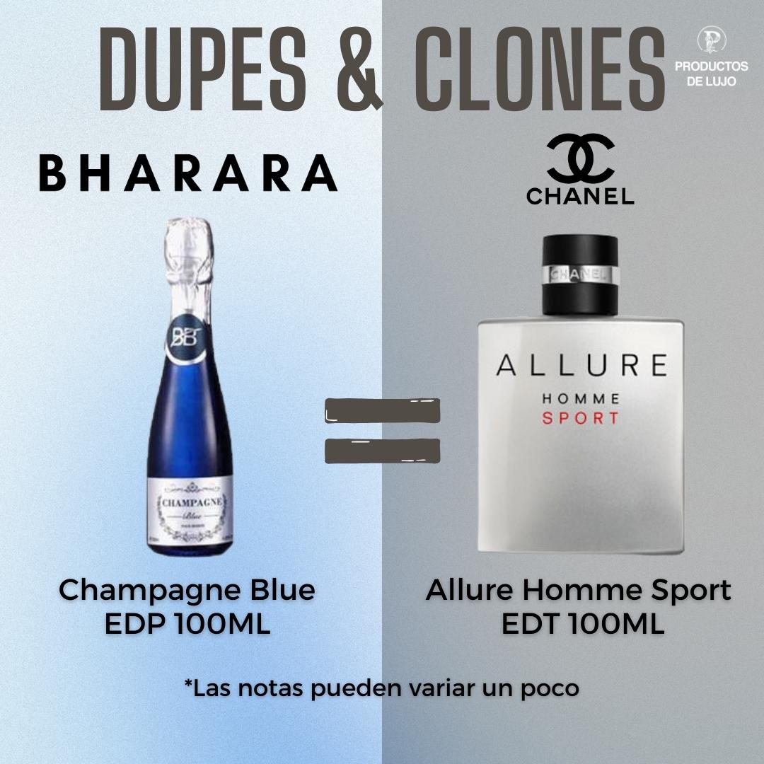 Champagne Blue Pour Homme Bharara Edp 100Ml Hombre- Inspirado en Allure Homme Sport Chanel