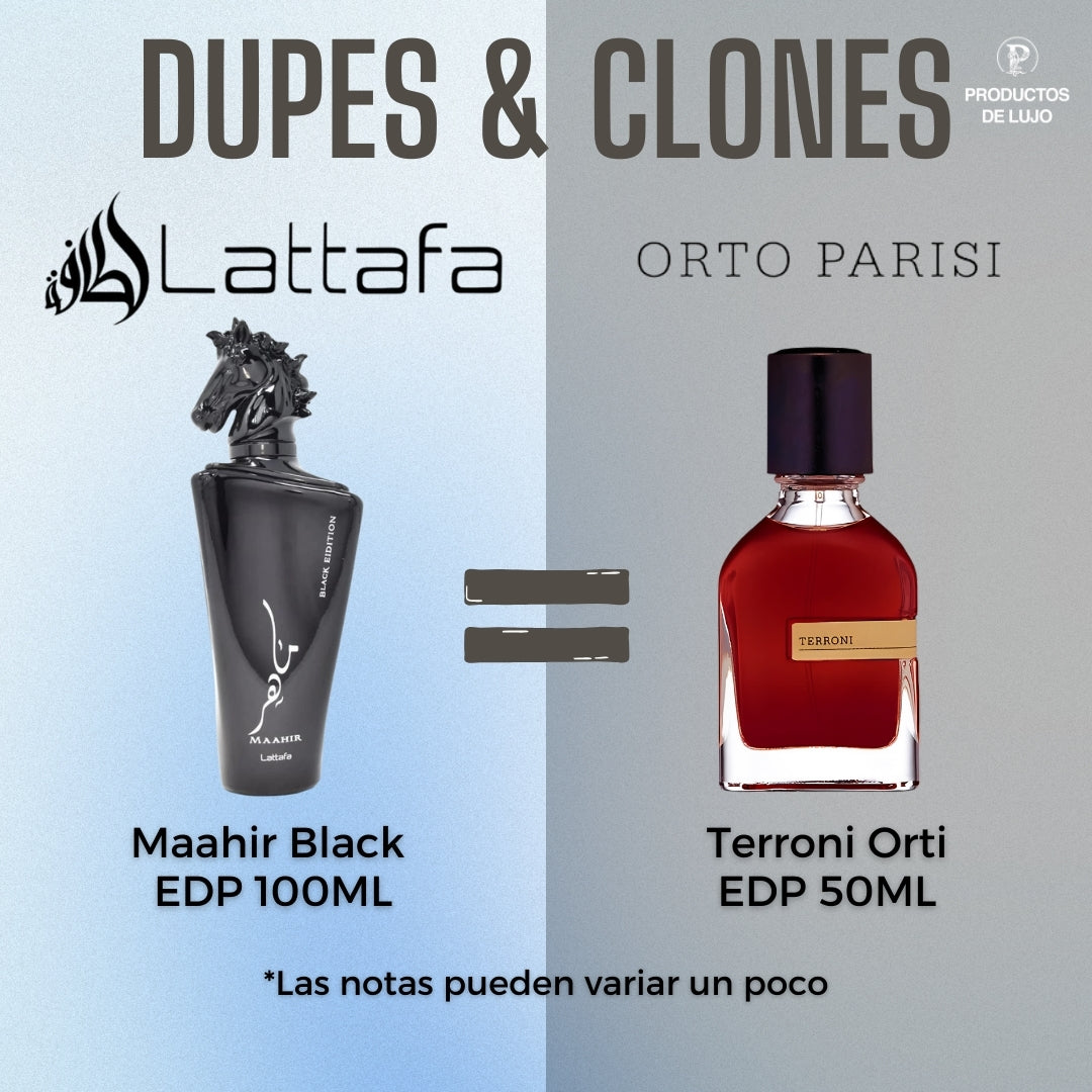 Maahir Black Edition 100Ml Edp Unisex Lattafa Perfume- Inspirado en Terroni Orto Parisi