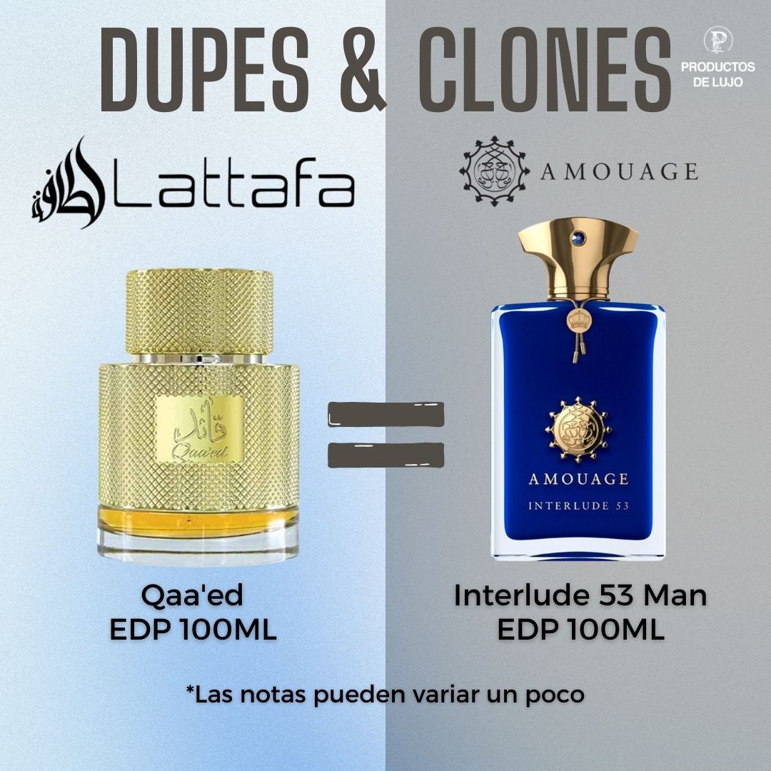 Qaa'ed 100Ml Unisex Edp Lattafa Perfume-INSPIRADO EN INTERLUDE 53 MAN