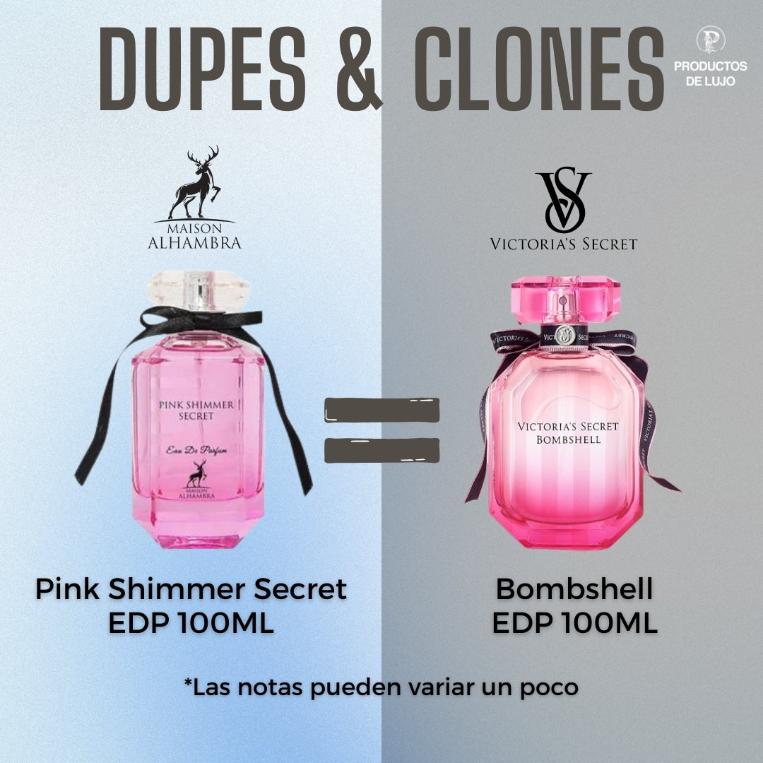 Maison Alhambra Pink Shimmer Secret EDP 100 ML- INSPIRADO EN BOMBSHELL
