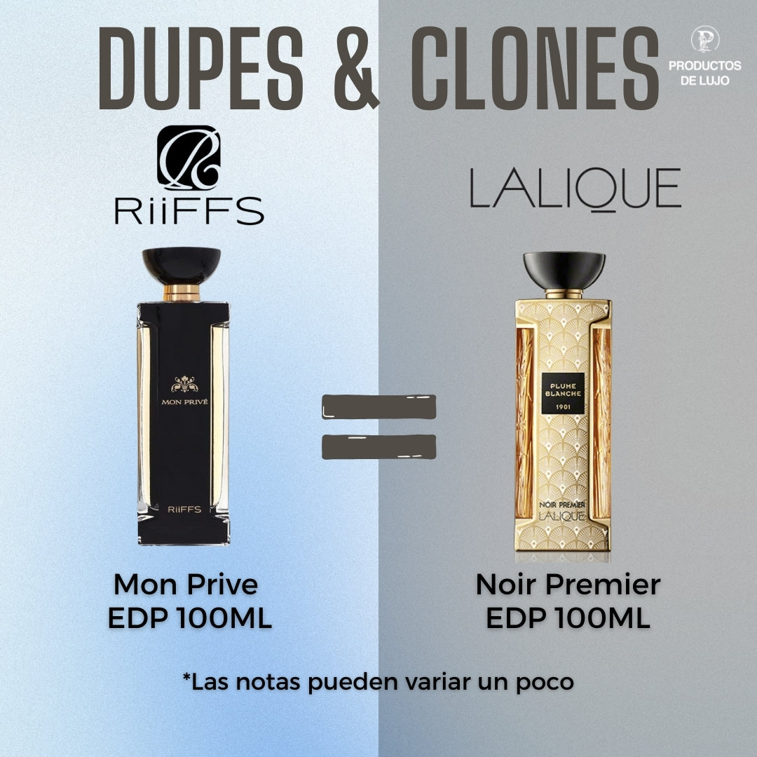 Mon Prive Riiffs Edp 100Ml Unisex- Inspirado en NOIR PREMIER LALIQUE
