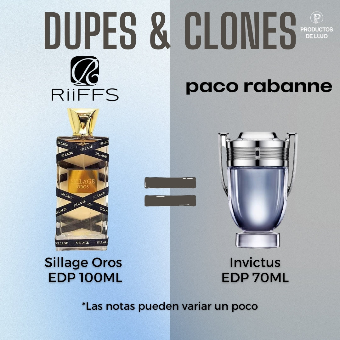 Sillage Oros Riiffs Edp 100Ml Unisex - Inspirado en INVICTUS Paco Rabanne