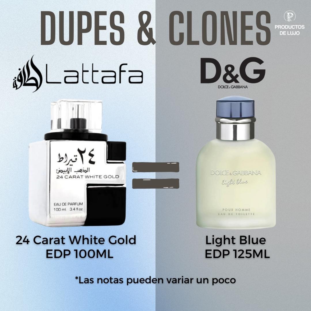 24 Carat White Gold 100Ml Edp Unisex Lattafa Perfume- Inspirado en Light Blue pour Homme Dolce&Gabbana