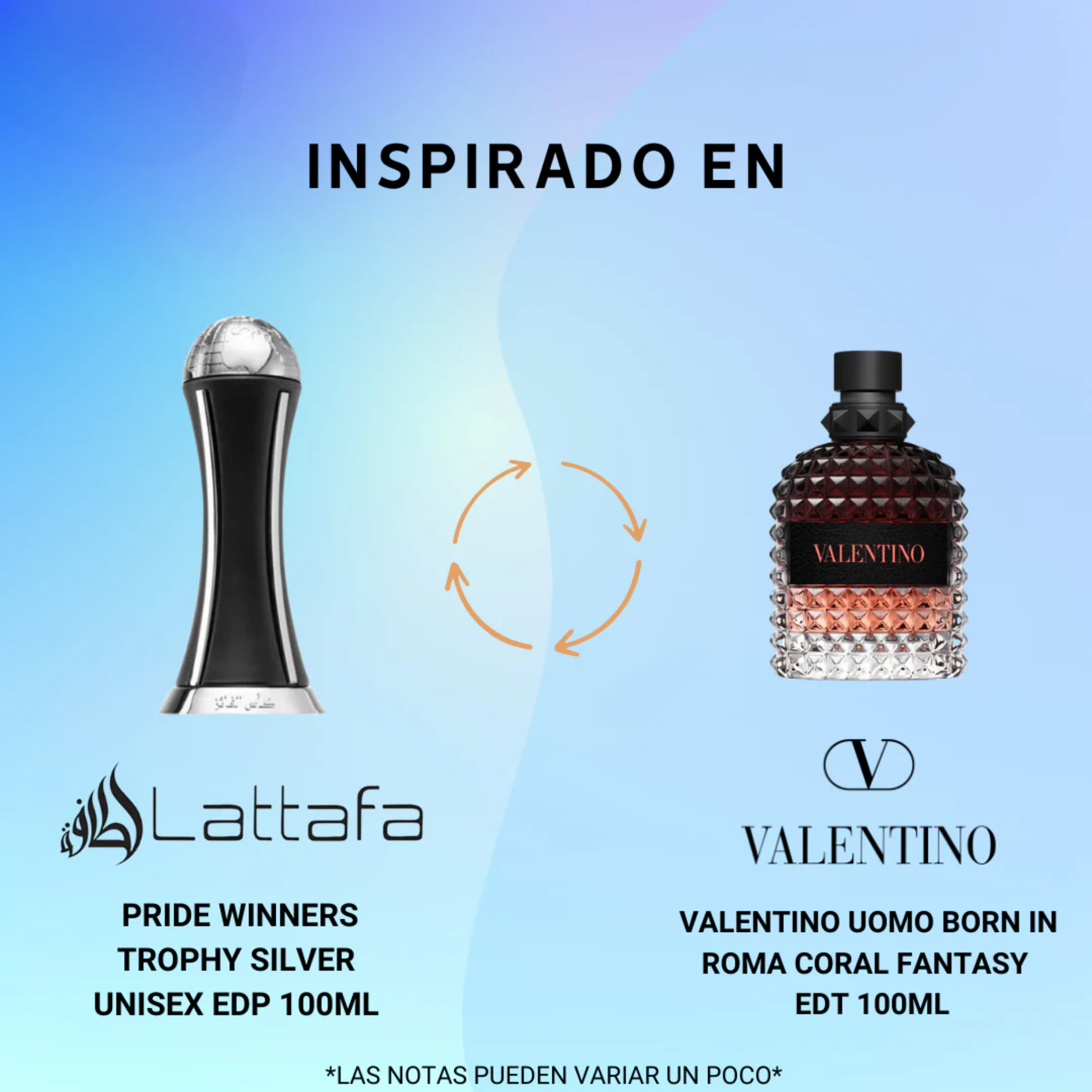 Pride Winner Trophy Silver 100ML Edp Unisex Lattafa-Inspirado en Valentino Uomo Born In Roma Coral Fantasy Valentino