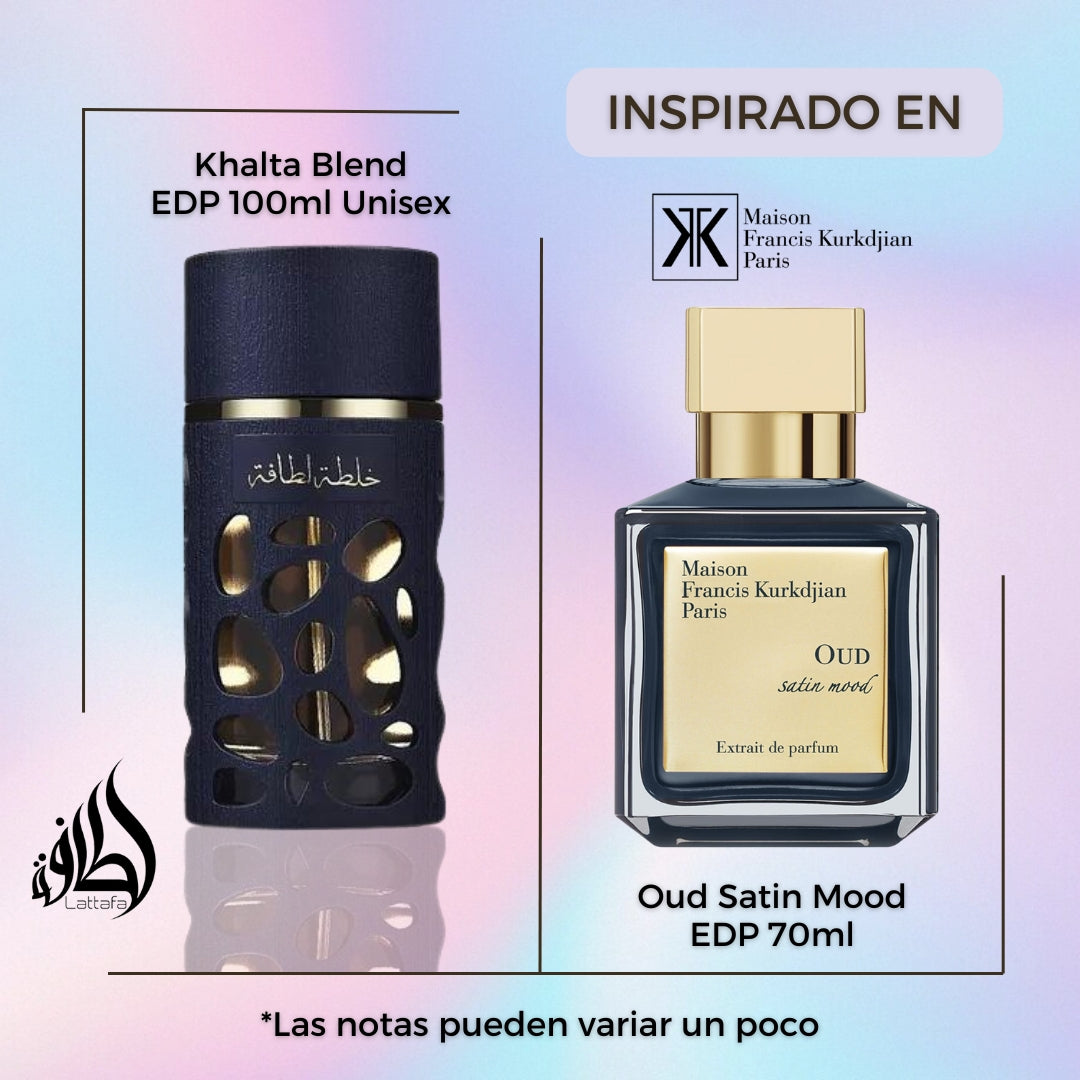 Khalta Blend Lattafa Edp 100ML Unisex- Inspirado en Oud Satin Mood