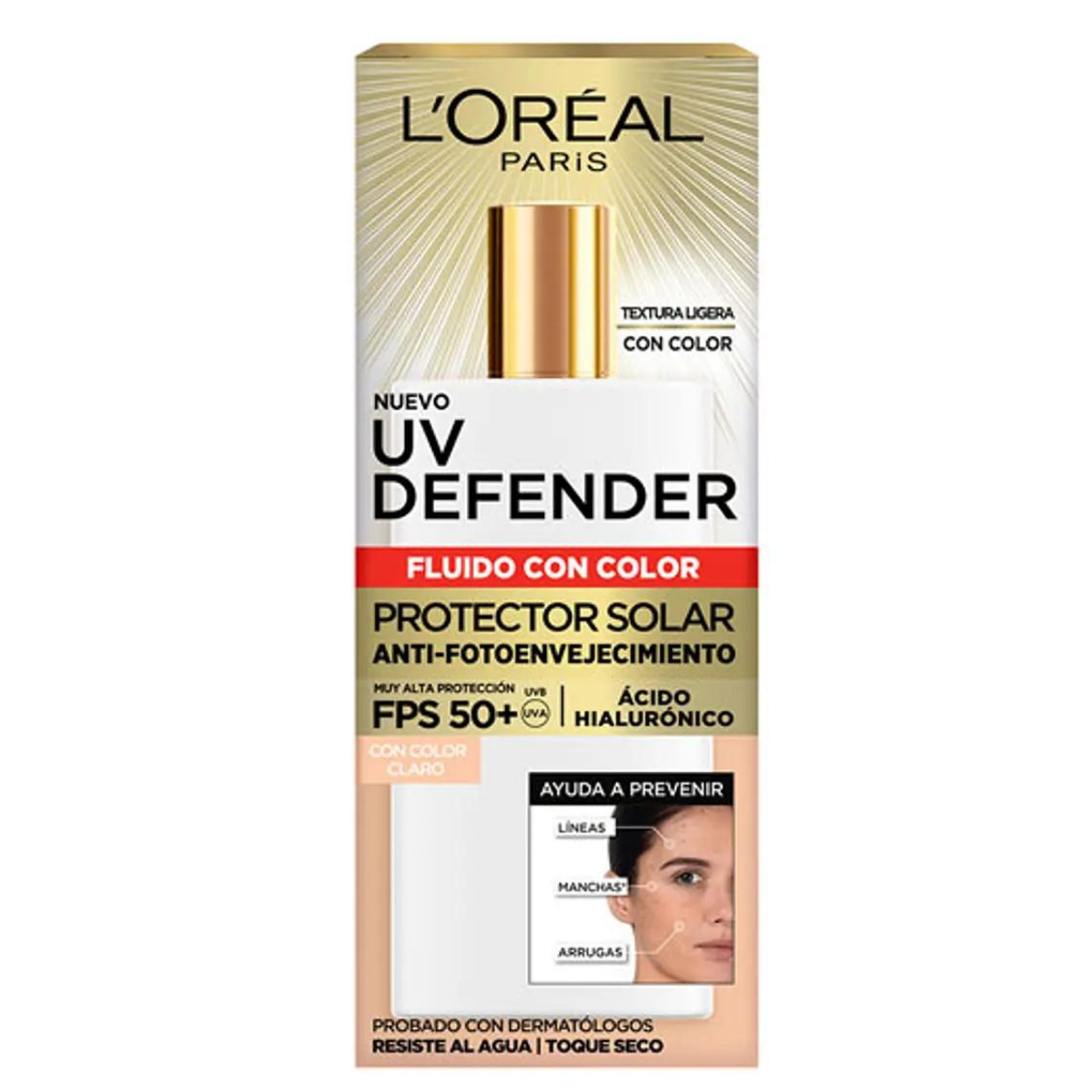 SKIN CARE L´ORÉAL ROSTRO UV DEFENDER FLUIDO COLOR CLARO