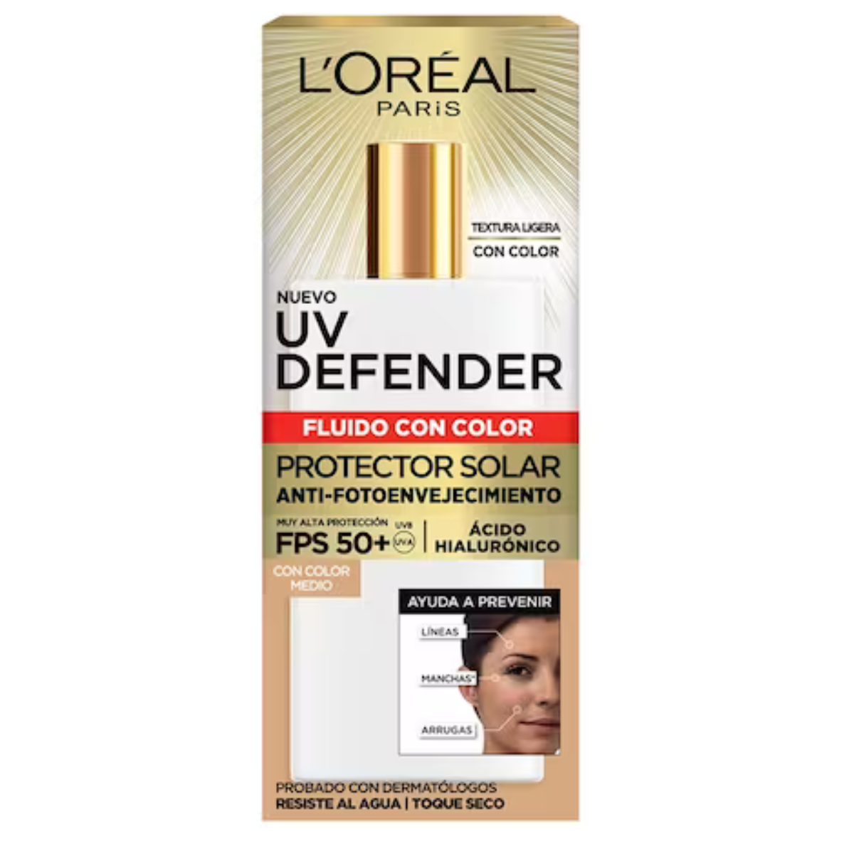 SKIN CARE L´ORÉAL ROSTRO UV DEFENDER FLUIDO COLOR MEDIO