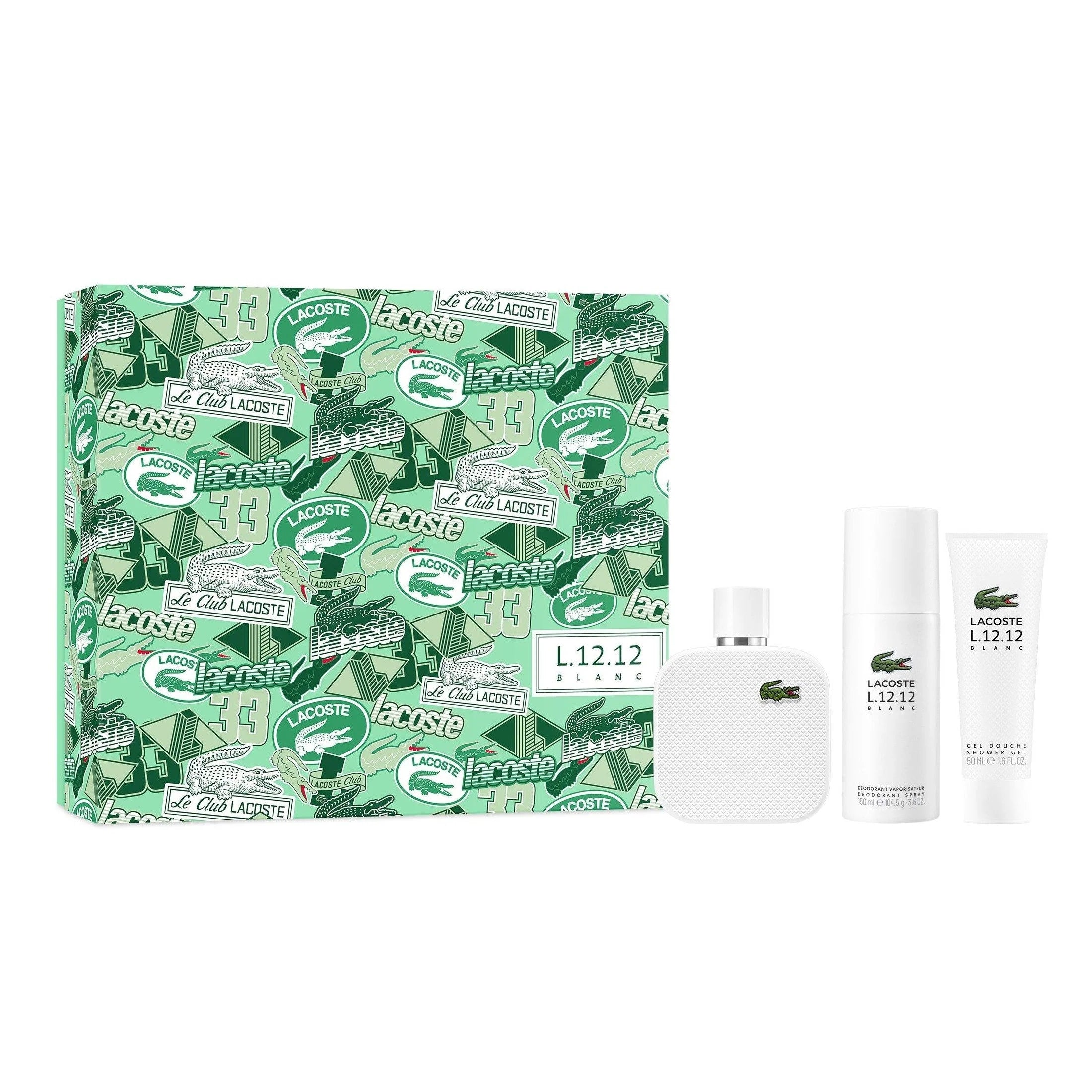Estuche Lacoste Blanc L.12.12 Edt 100ML+50ML S/G + 150ML Deo Hombre