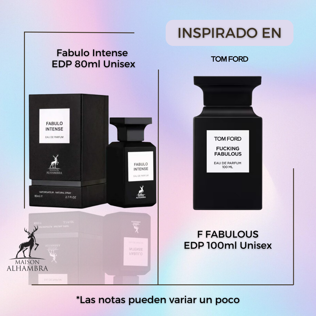 Maison Alhambra Fabulo Intense 80ml EDP Unisex- Inspirado en Fucking Fabulous Tom Ford
